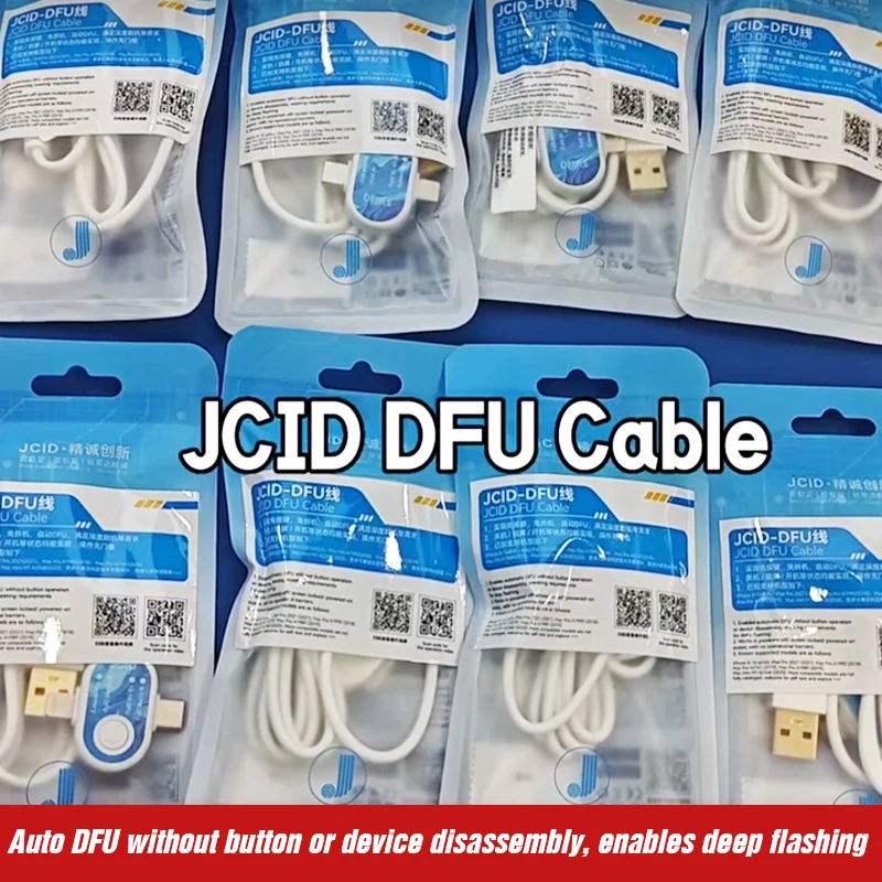 JCID DFU Cable Lightning Type C Auto DFU One Step Recovery No Disassembly Compact Portable Professional Phone Repair Cable