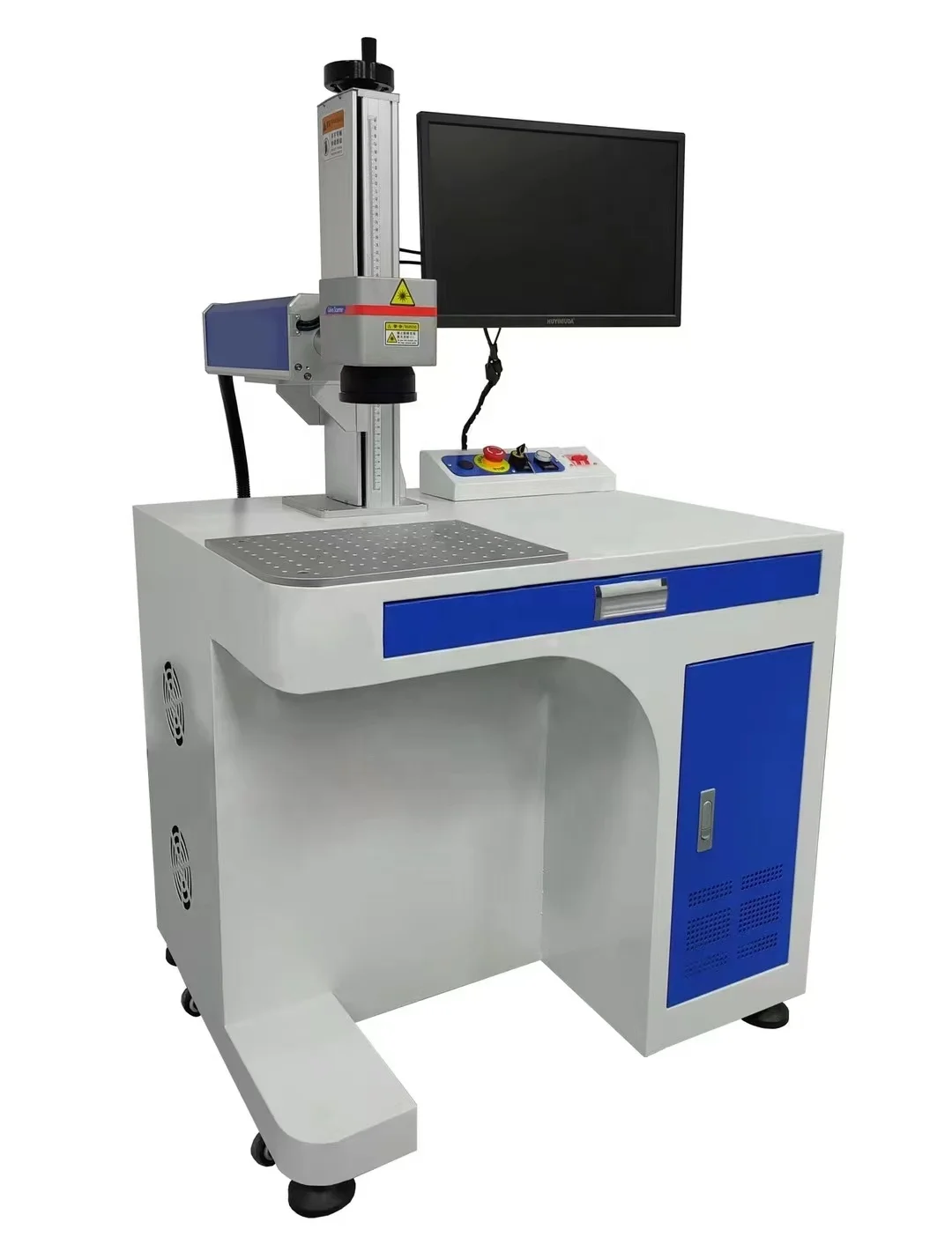 

QK-50B Raycus 50W automatic fiber laser marking machine is suitable for metal