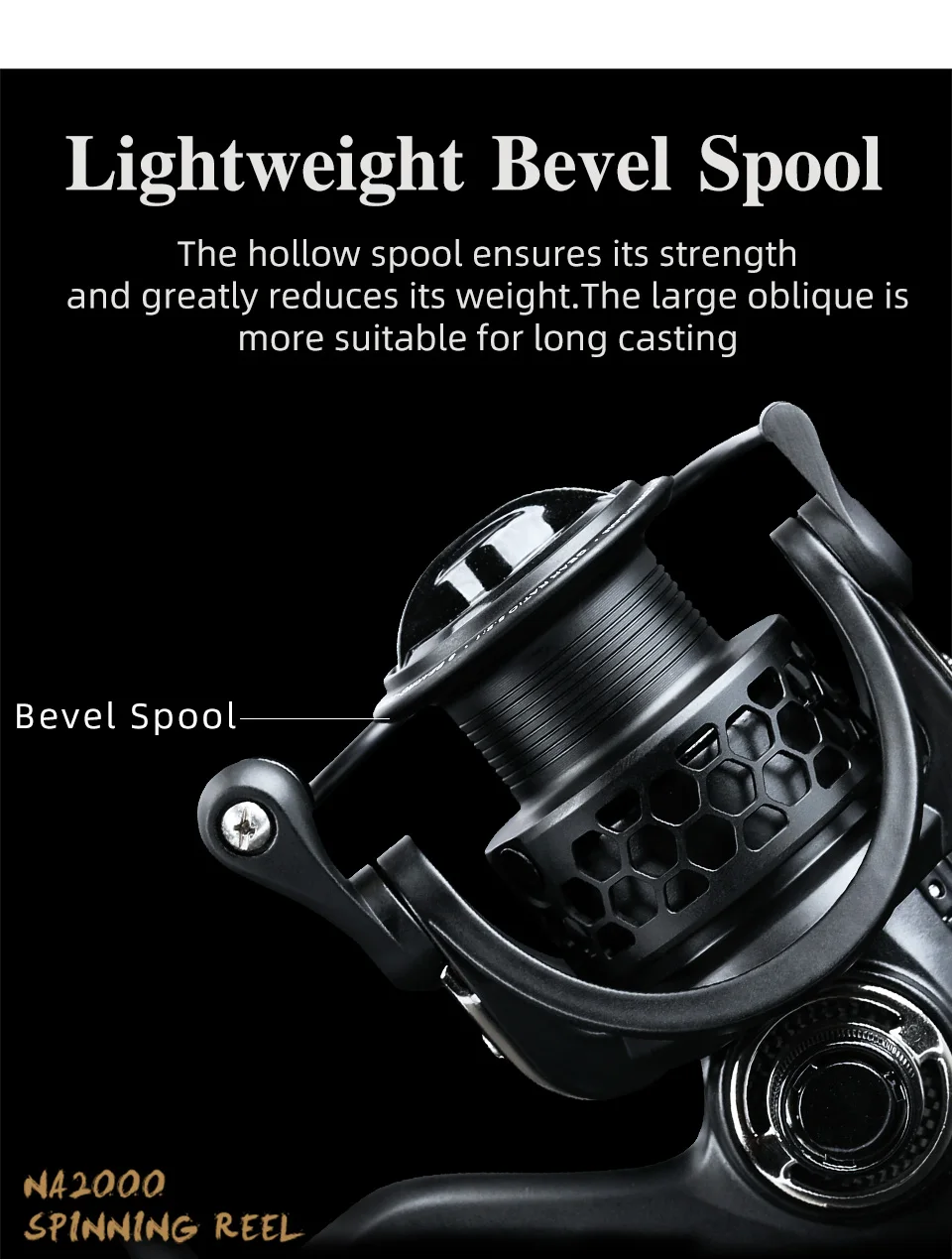 TSURINOYA Spinn-Angelrolle NA 2000 3000 4000 5000 Leistung 6–12 kg Geschwindigkeitsverhältnis 5,2:1 Leichter Stream Tout Bass-Spinnrad – Detail 7
