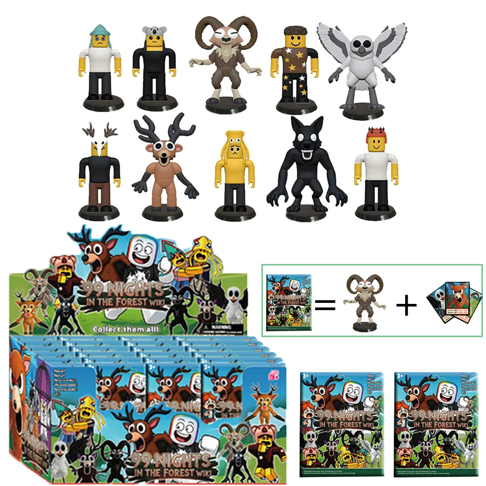 99 나이츠 인 더 포레스트 생존 게임 24개 주변기기 99 나이츠 생일 크리스마스 할로윈 선물 장난감 어린이용 블라인드 박스