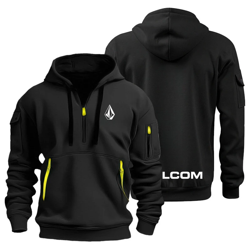 2025 Men's Volcom Simple logo Leisure Sports Hoodie Men's Hoodie Printed Fashion Home Outdoor Activity Training Clothing