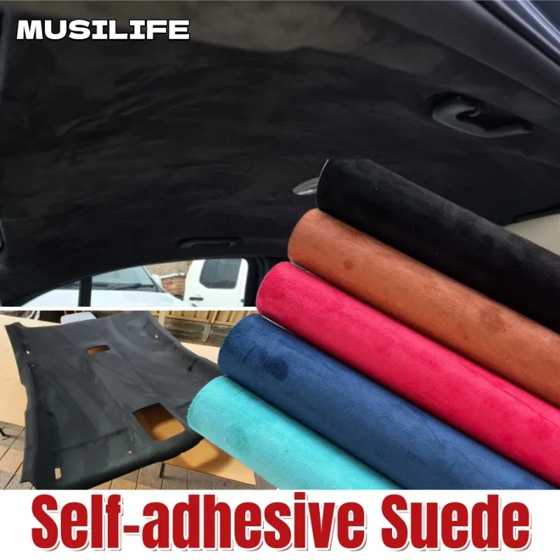 

Large Size Suede Fabric Self-adhesive for Auto Upholstery Suede Wrap with Adhesive Car Headliner Refurbish DIY Door Panel Decor