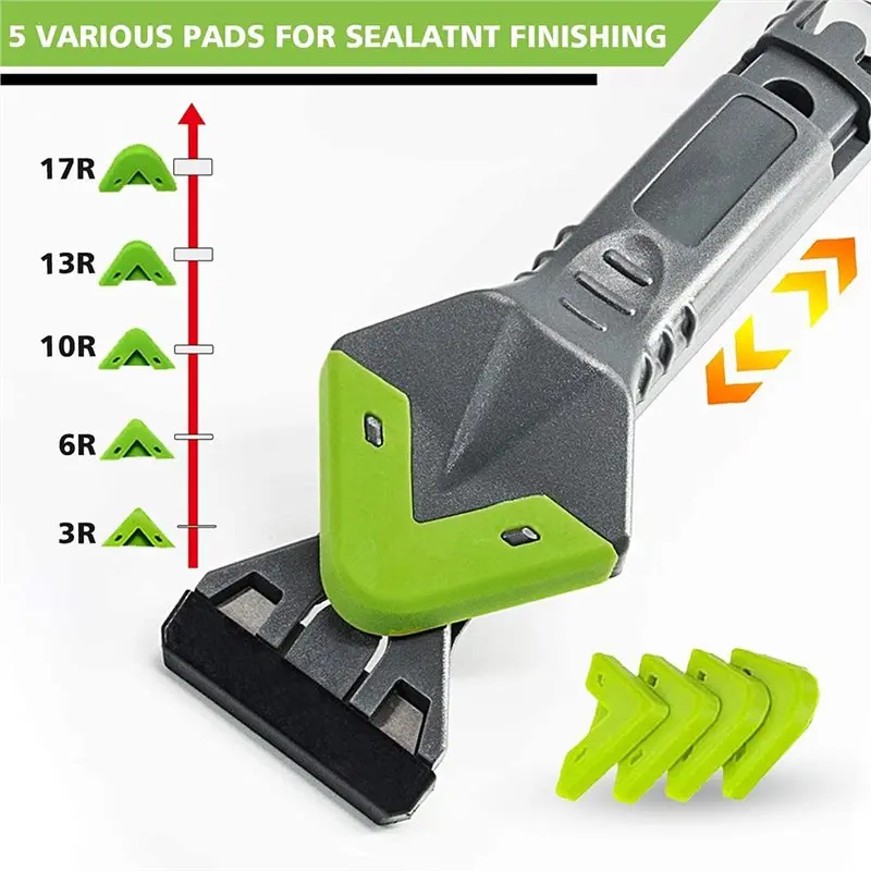 ABWR-Juego de herramientas para mejorar el hogar, Kit de calafateo de silicona 5 en 1, raspador, removedor suave, acabado de lechada para eliminación de moldes de suelo