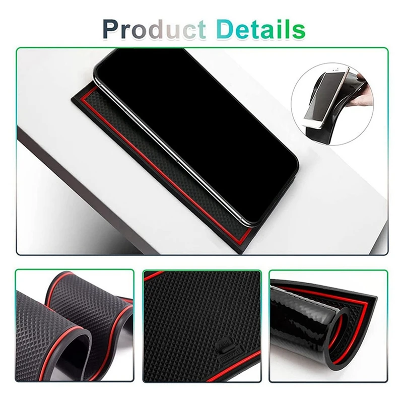 Gate Groove Pad For Suzuki Swift 2017-2021 Accessories Car Door Slot Mats Console Cup Holder Coaster For Car Non Slip