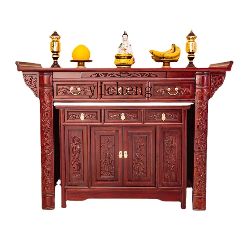 Tqh solid wood table set cabinet Buddhist platform Shentai household economical modern simple