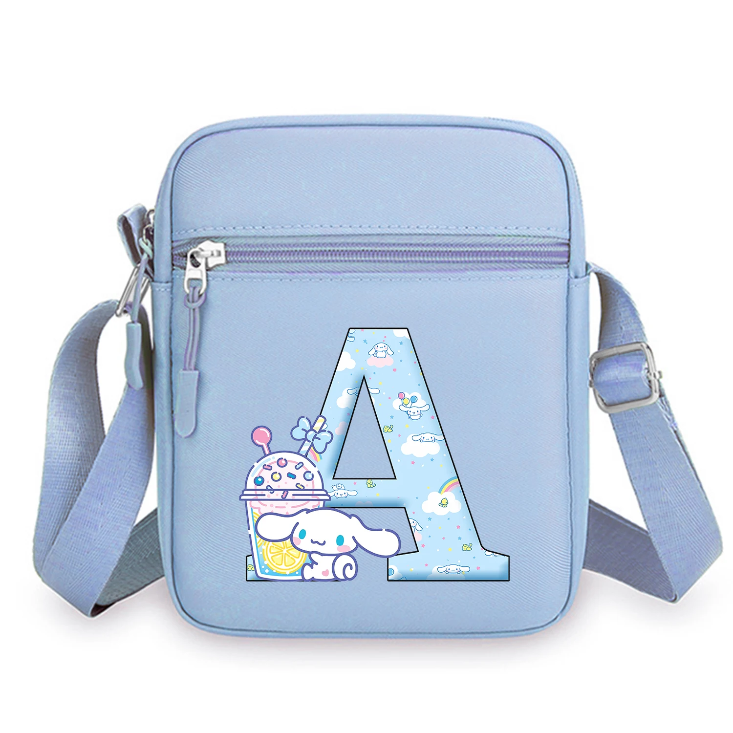 

Cinnamoroll новая сумка через плечо женская A-Z сумки через плечо с буквенным принтом для девочек двухуровневая сумка модная большая вместительная квадратная спортивная сумка подарок