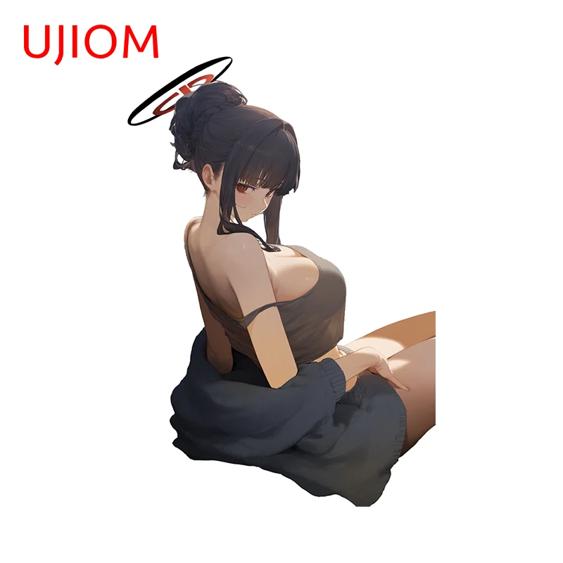 UJIOM 13cm X 8.9cm Tsukatsuki Rio Blue Archive NSFW Lovely Anime Girl Wall Stickers Kitchen Decal Personality Tile Home Chambre