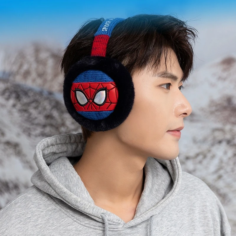 أعجوبة الرجل العنكبوت غطاء للأذنين المنتقمون الأبطال الخارقين الدافئة أفخم الحياكة الصوف الشتاء آذان دافئة يندبروف الرجال النساء الصبي هدايا عيد ميلاد