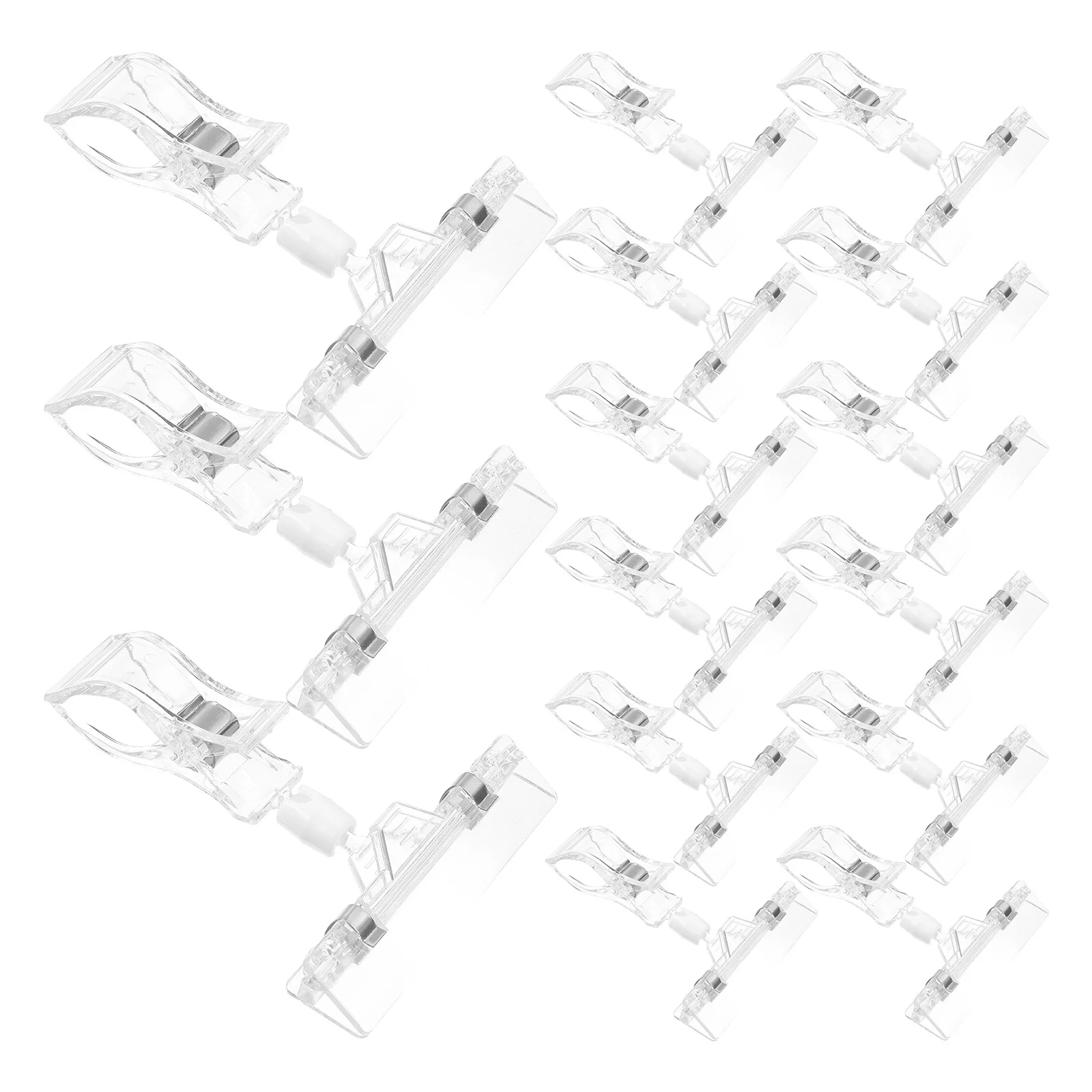 20Pcs Price Label Display Clips Plastic Adjustable Sign Holders for Supermarket Retail Store Merchandise Pricing Signs