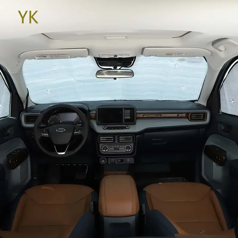 

For Ford Maverick 2022-2025 Aluminum Foil Silver Car Front Windshield Full Window Glass Sun Protection Parasol Car Accessories