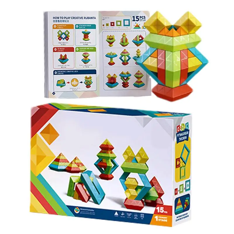 

Kids Building Block Toy Educational Building Block Toy Set For Kids Colorful Shape Cognition Stacking Pyramid Brick For Boys