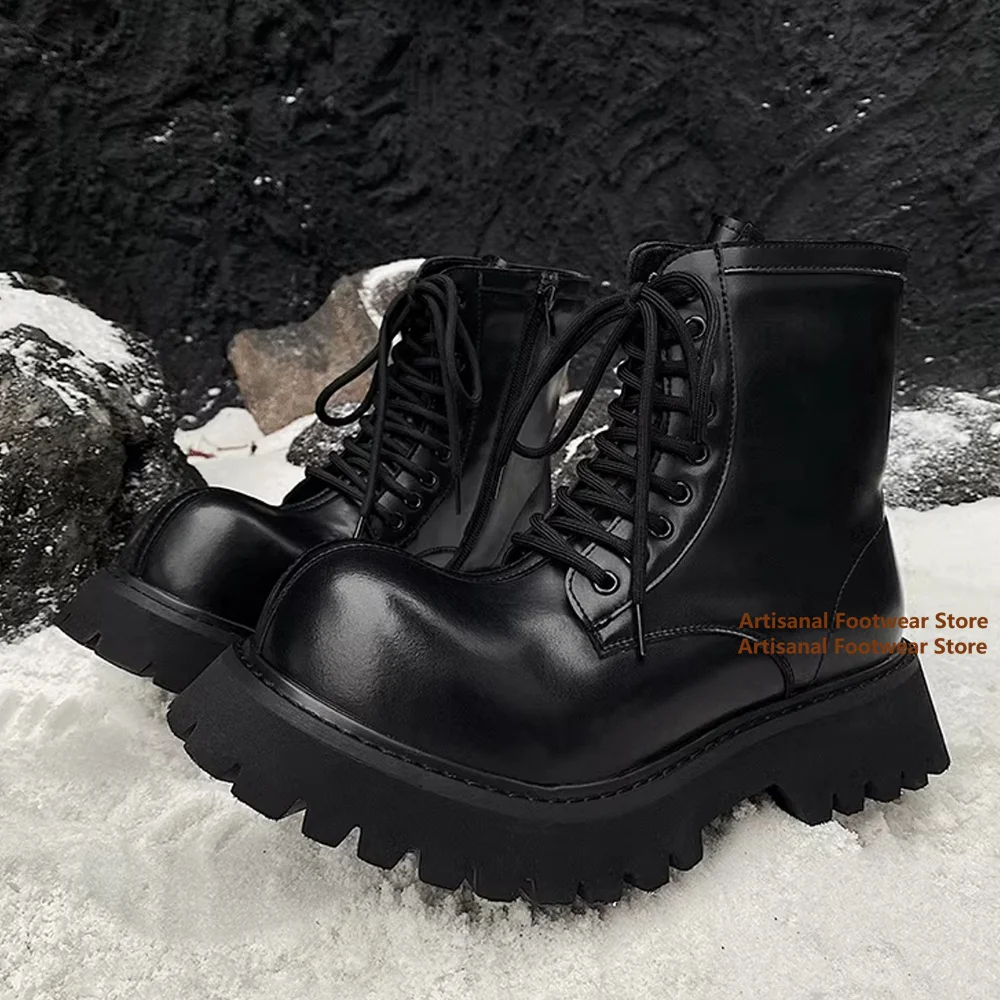 

Мужские ботинки на толстой подошве с боковой молнией Высокие мужские туфли Модные роскошные дизайнерские мужские ботинки ручной работы в британском стиле Botas Mujer