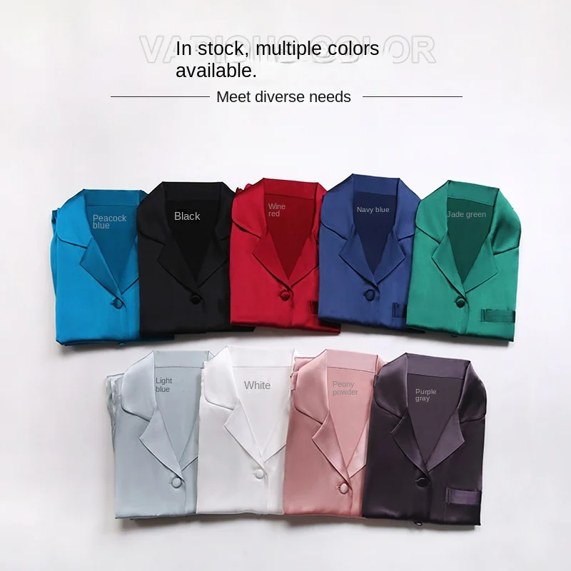 100% Mulberry Silk Spring Summer Women's Long Sleeve Pajama Set Soft Breathable Skin Friendly Loungewear Ladies Sleepwear Suit