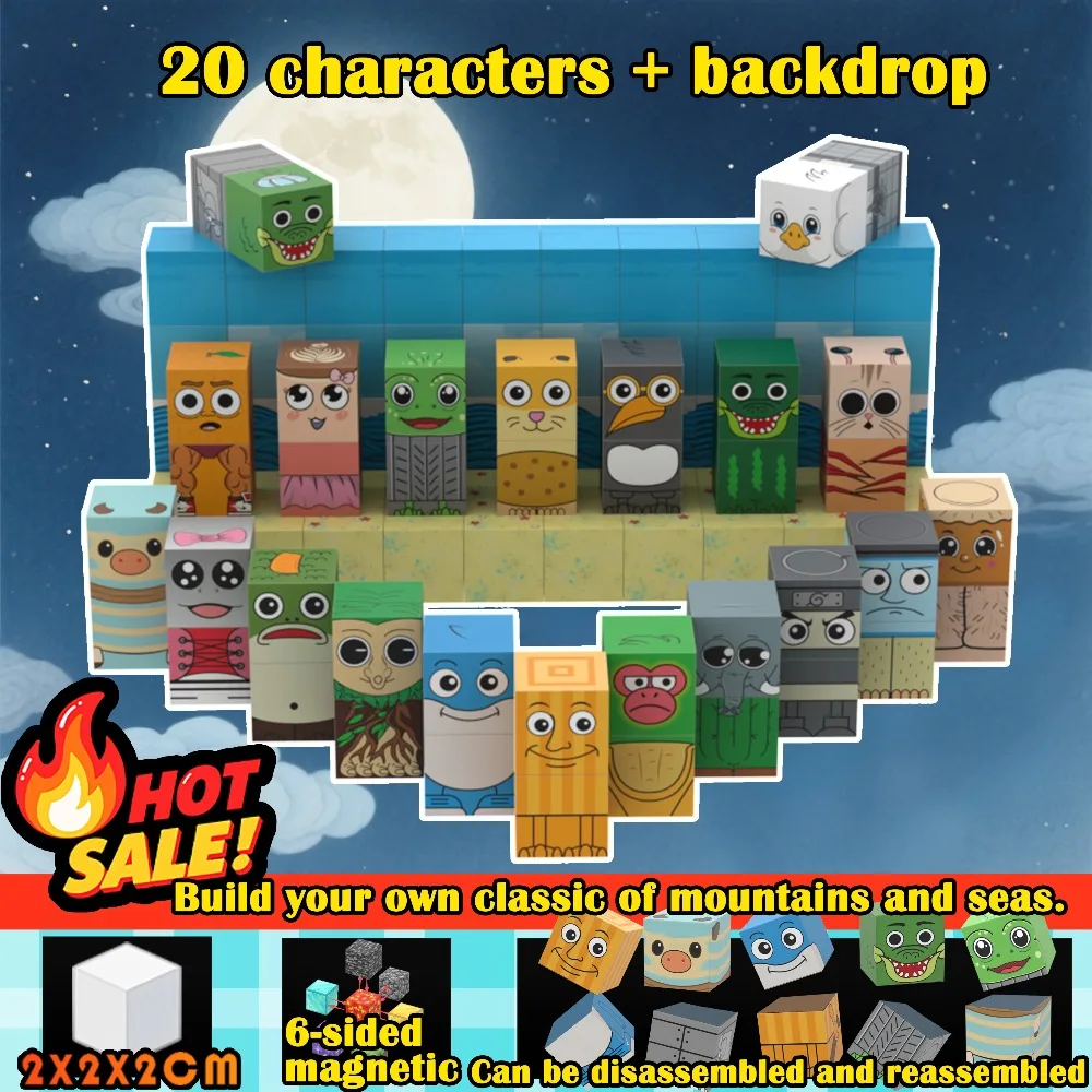 ตัวต่อแม่เหล็กนิวทังทังซาฮูร์ อิตาเลียนโน ไบรอันรอต ฟิกเกอร์ ทราลาเลโร ทราลาลา ของเล่นเด็ก DIY STEM ของขวัญ