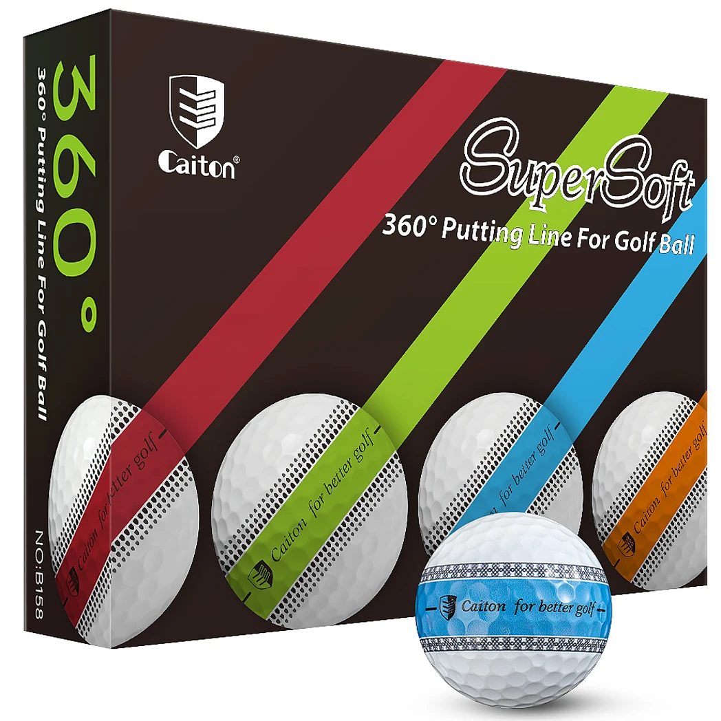 Caiton-3 Layer PU Putter Golf Ball, 360 ° Shooting Line, tornando o seu Pit mais preciso e estável, 12 24 36 Pcs