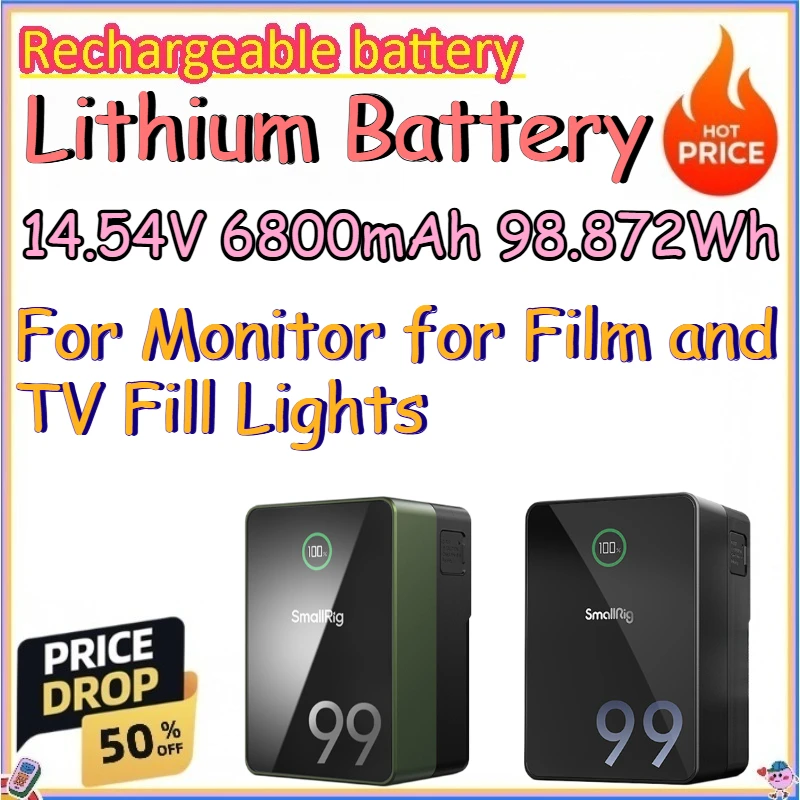 

14.54V 6800mAh 98.872Wh Lithium Battery for Monitor for Film and TV Fill Lights Replace The Battery for The Charging V Port