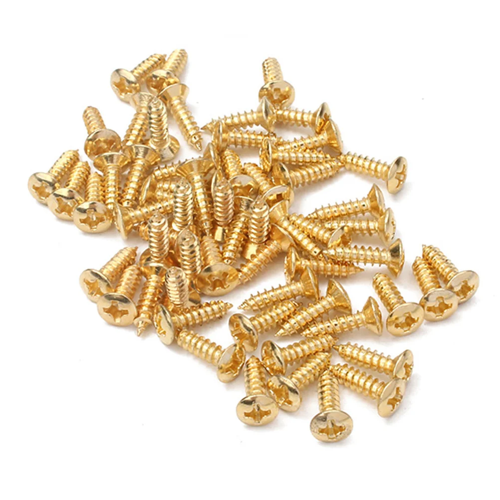 

150Pcs Electric Guitar Backplate Screws Durable Anti-Rust Fixation Screws for Guitar Pickguard Black Silver Golden