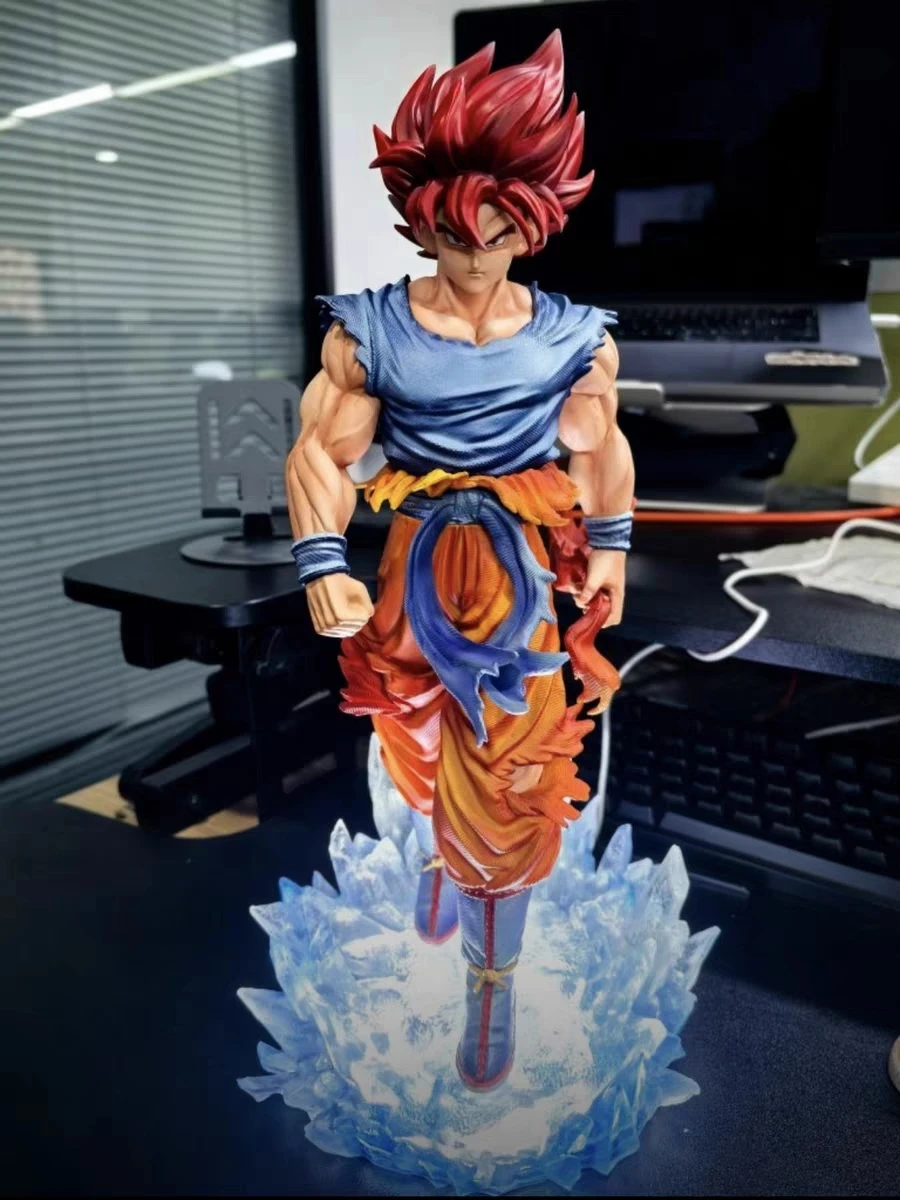 JT Statue Dragon Ball Z Son Goku Figure Goku Blue Jt Led Base Super Saiyan Action Figures Collection Model Luminous Toy Gift - view 3