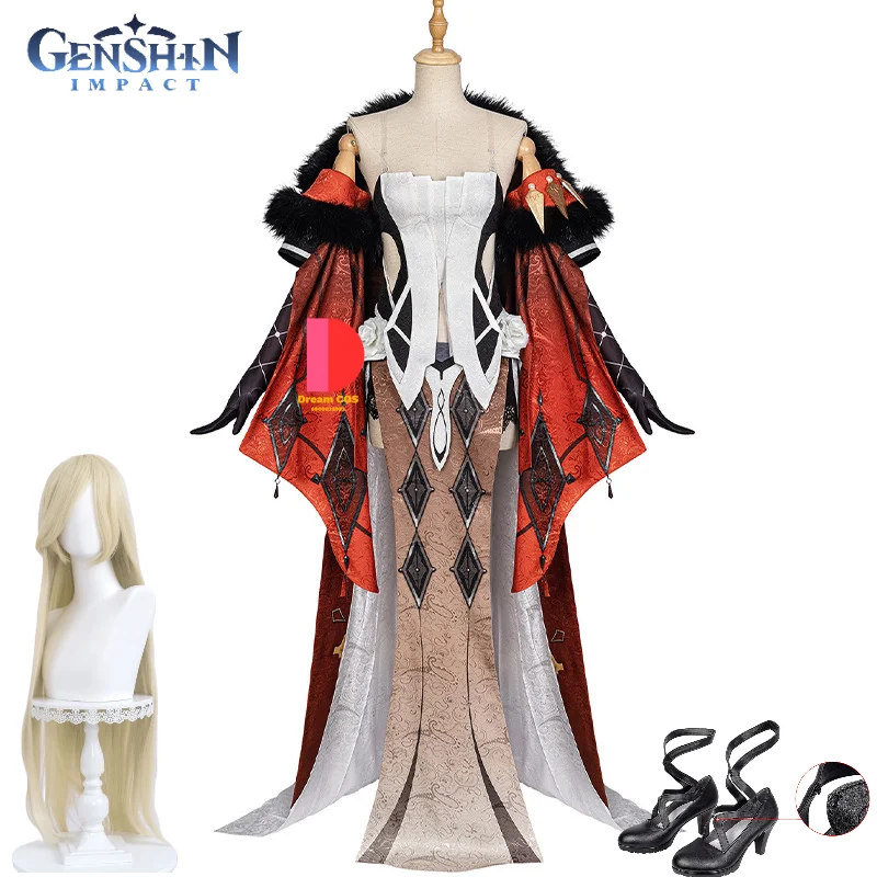 

Game Genshin Impact La Signora Cosplay Costume Carnival Halloween Sexy Dress Women Outfit Full Set Anime Clothes Love Live