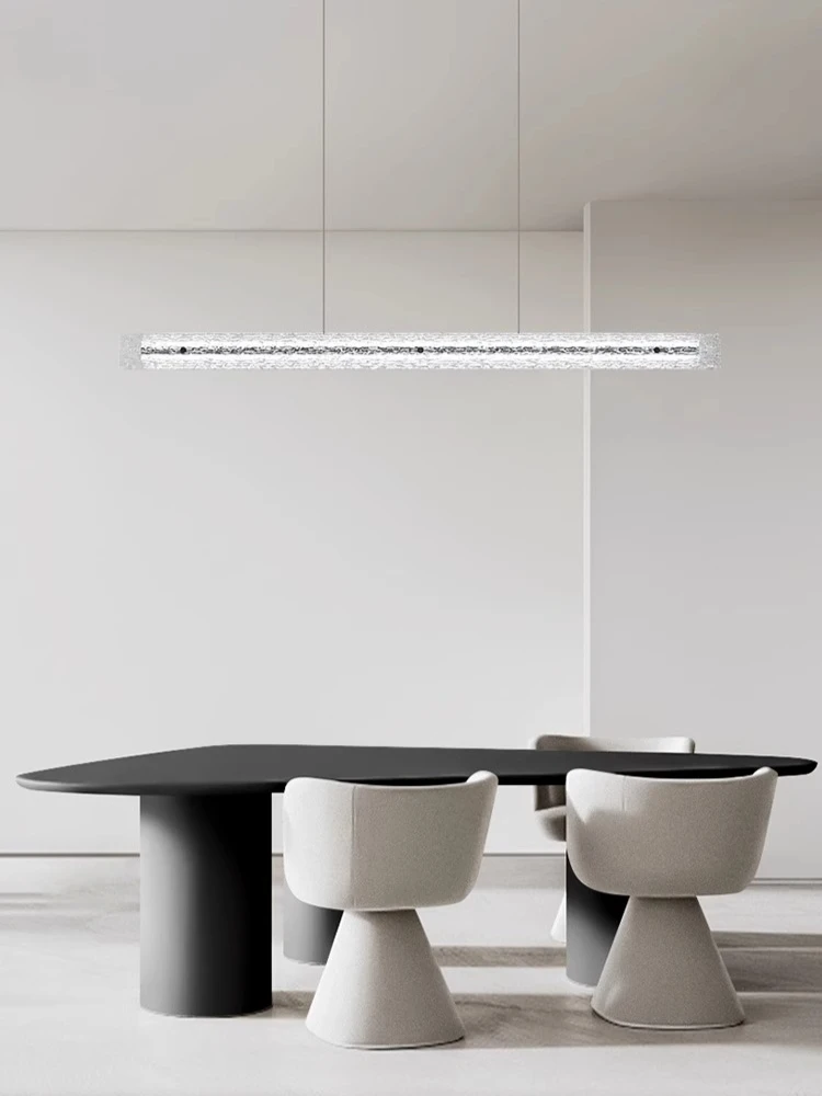 

Italian minimalist straight bar restaurant pendant light, office bar counter table light, luxurious and high-end feel
