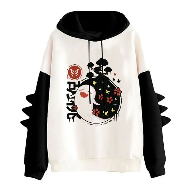 Sudadera con capucha Xiao Genshin Impact Unisex, ropa de calle con estampado de dibujos animados Kawaii, Harajuku, Hu Tao