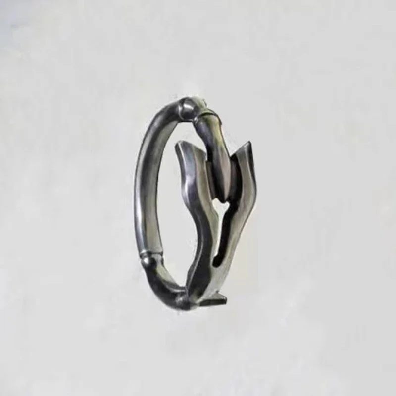 Vintage Spear of Longinus Opening Rings for Men Silver Color Mark 06 Metal Adjustable Finger Ring Male Fans Punk Party Jewelry