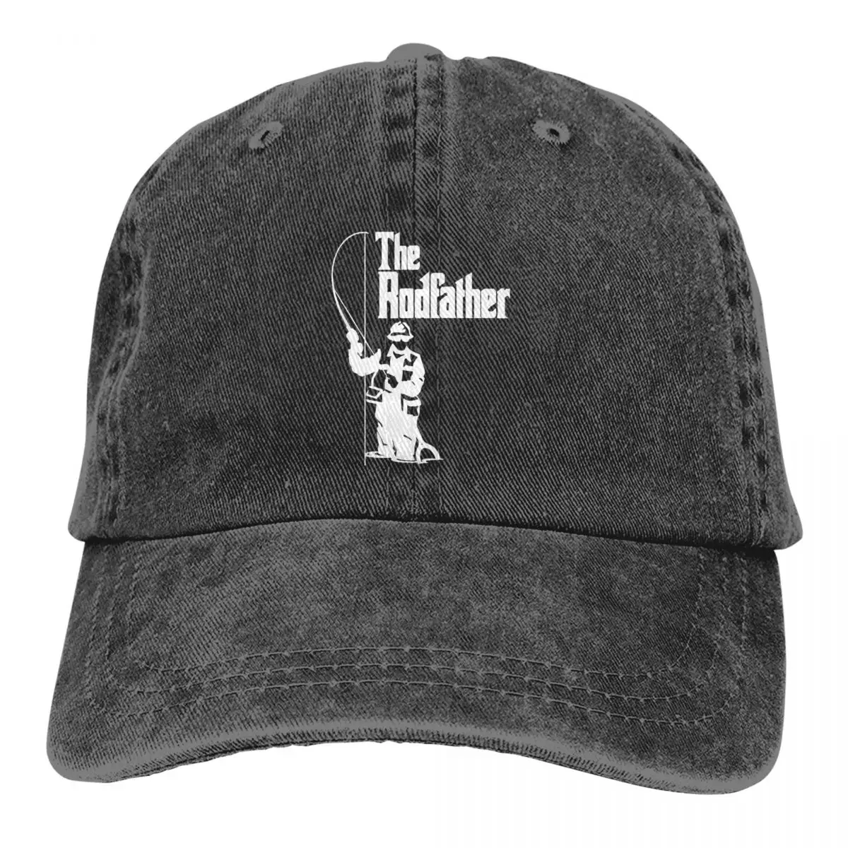 The Rodfather Fishing Outfit Unisex Style Baseball Caps Funny Distressed Washed Hats Cap Retro Outdoor Workouts Headwear