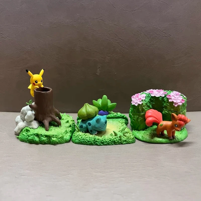 Pokemon Anime Figura Pikachu Magikarp Squirtle Butterfree Psyduck Bulbasaur Vulpix Portapenne da tavolo Scatola cieca Giocattoli Regali per bambini