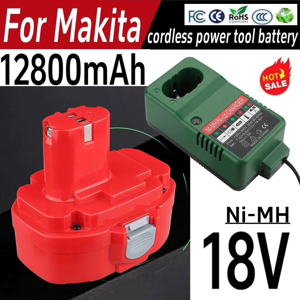 

18V 12800mAh 1834 PA18 Rechargeable Battery FOR Makita 1822 1823 1834 1835 192827-3 822 PA18 5620DWA 5036DA ML183 6347D