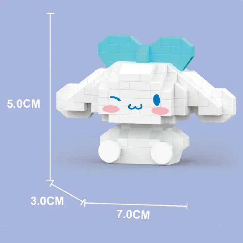 Sanrio Anime Hello Kitty My Melody Cinnamoroll Pompompurin Kuromi Friends Building Blocks Bricks Girl Children Kid Toy Gift Set