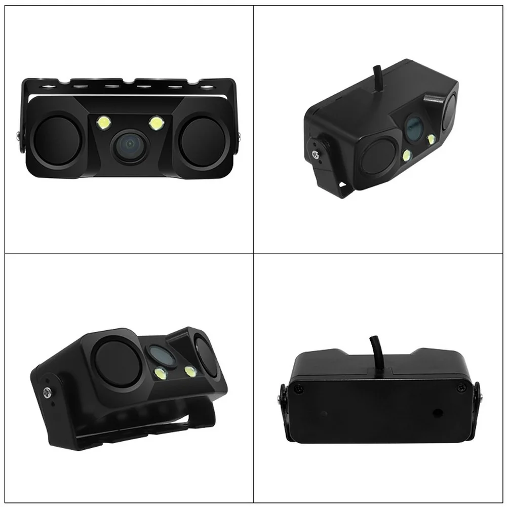 Car Parking Sensor Kit 3-in-1 LED Rear Camera with 170 Degree Wide Angle For Night Vision and Reverse Distance Measurement