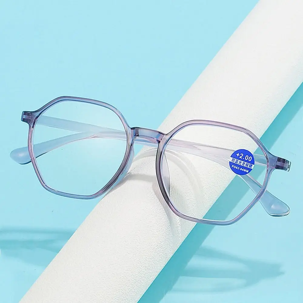 

Blue Ray Blocking Anti-Blue Light Reading Glasses Eye Protection PC Hyperopia Glasses Ultralight Polygon Eyeglasses Office