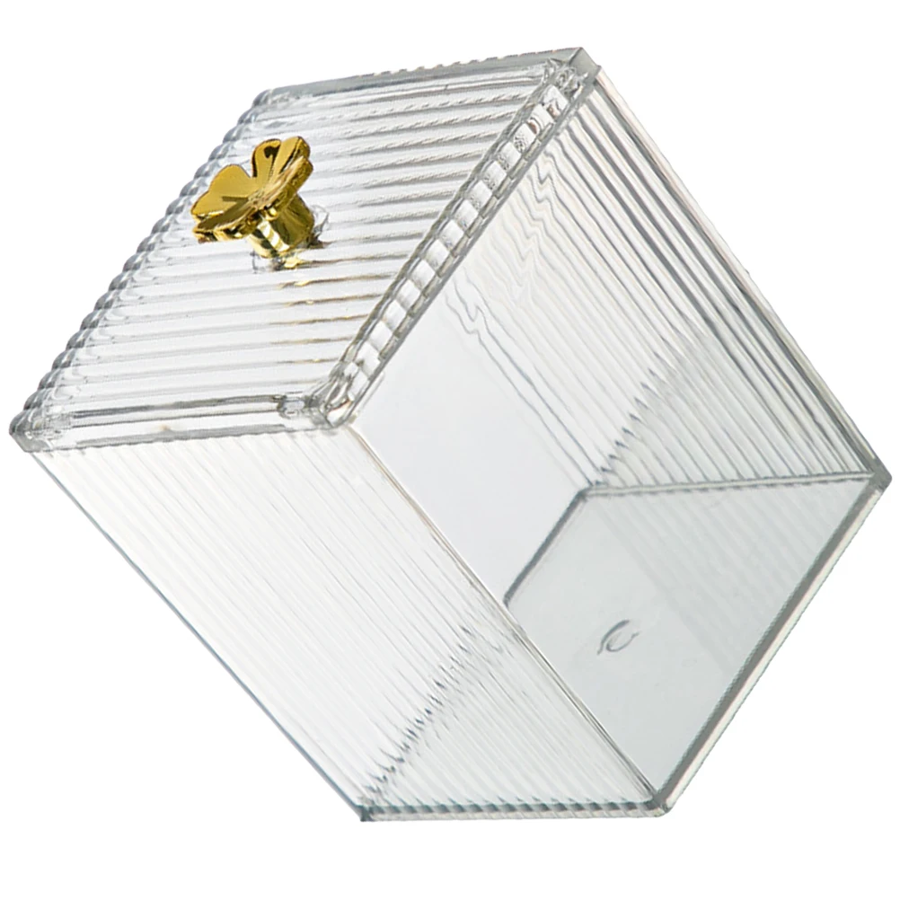 

Transparent Storage Box Cotton Swabs Dispenser Round Pads Pet Makeup ganizer Holder Clear Container Vanity Desk