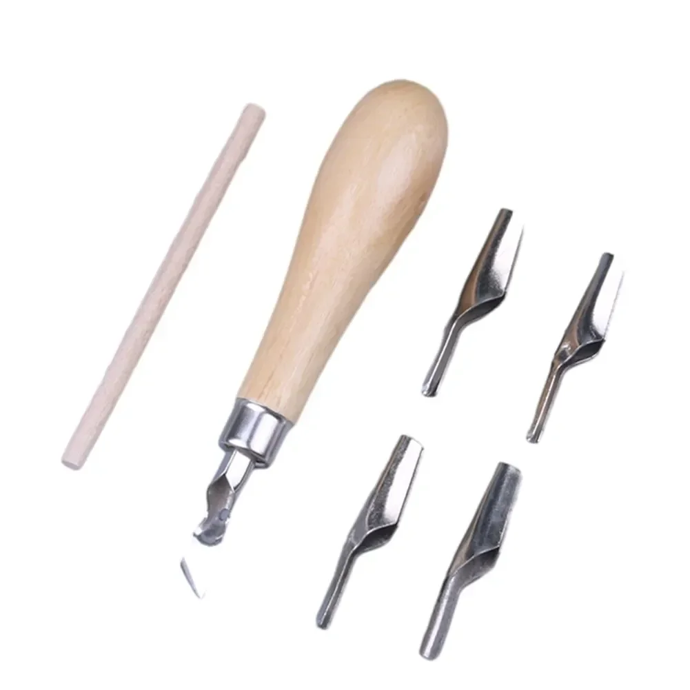 1 Set Blades Solid Wood Handle Stainless Steel Thin Blade Very Flexible Wooden Wooden Handle Wooden Stick Wooden Handle