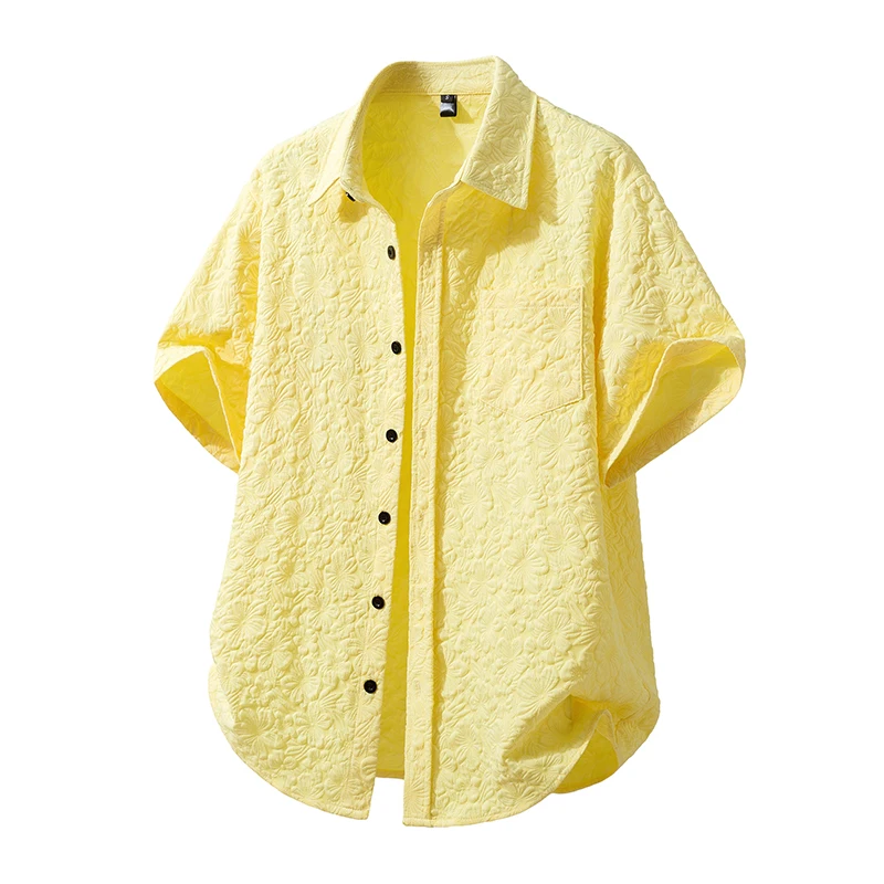 

Hawaiian Floral Shirts Beach Summer Button Shirt Men's Beach Vacation Breathable Short Sleeved Shirtfashionable Cool Lapel Shirt