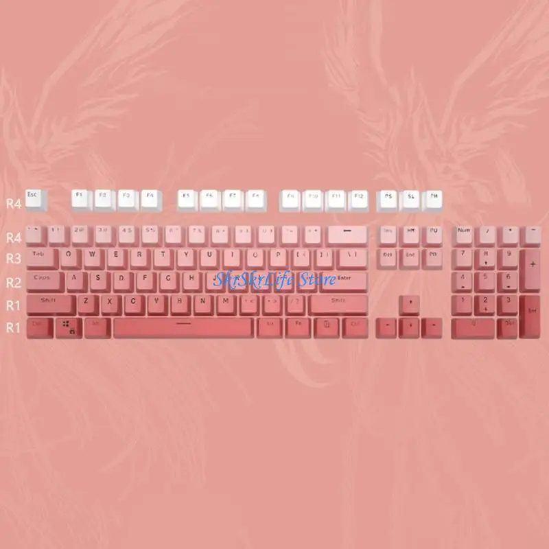 

E65e 104 клавиш градиентной градиентной клавиши с клавишами толстые PBT OEM-профиль 12 мм для MX-переключателей механической