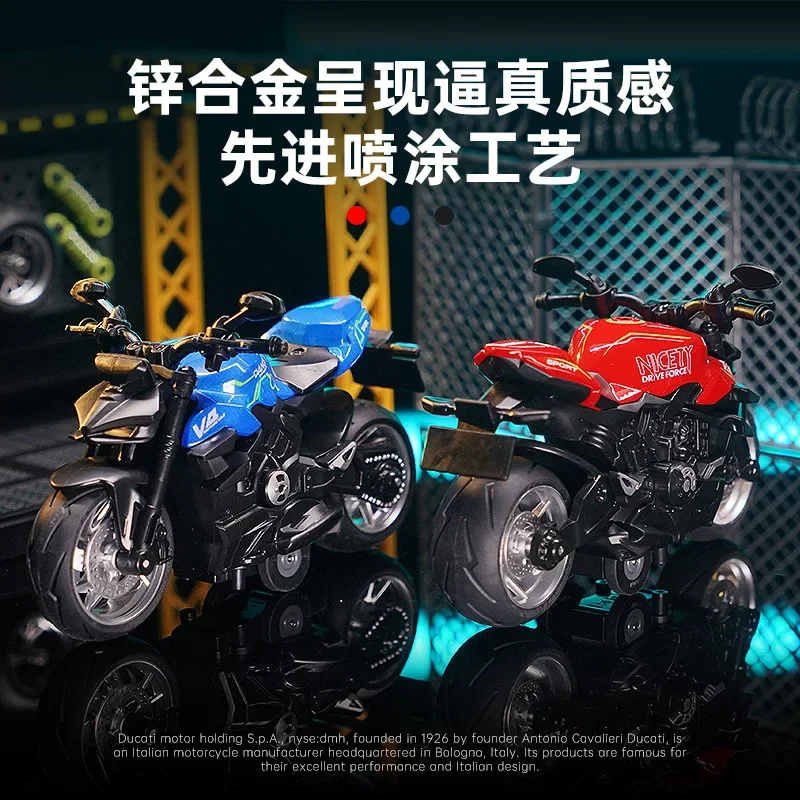 1:12 Ducati Streetfighter V4 motorcycle model Simulation Diecast Metal Alloy Model car Sound Light Collection Kids Toy Gift M25