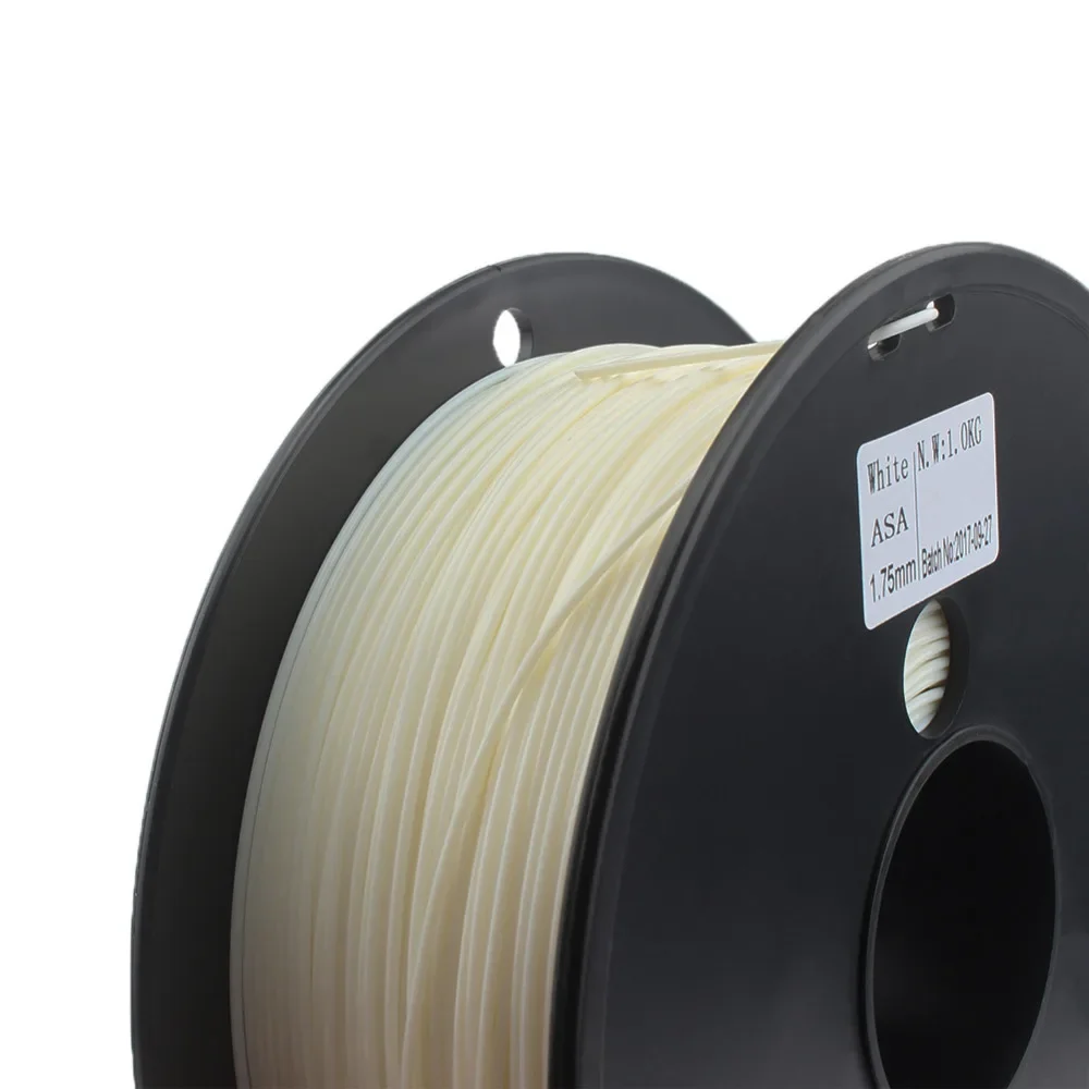 ASA Filament Water/UV Resistant 3D Printer Filament Higher Rigidity Than ABS White Color PVB TPU TPE PVA PA PETG HIPS