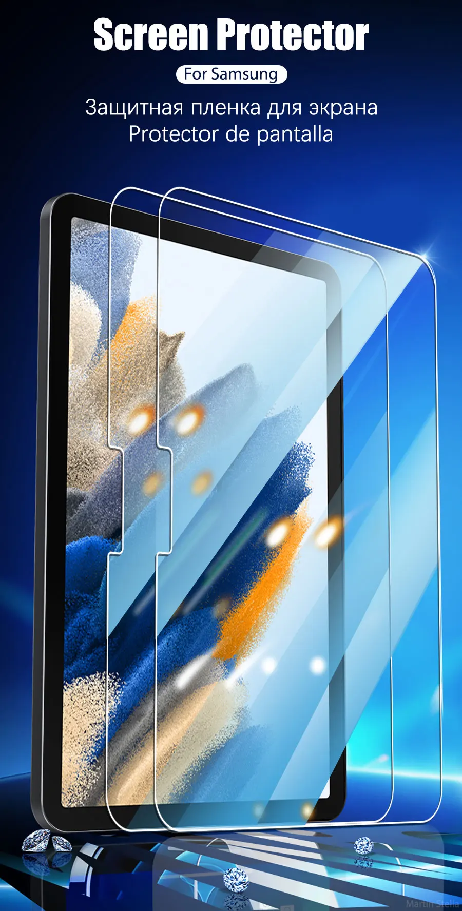 2PCS gehärtetes Glas Displayschutzfolie für Samsung Galaxy Tab S8 Ultra Plus S6 Lite S7 Fe A7 Lite A8 S9 A9 Tablet Zubehör Film – Detail 5