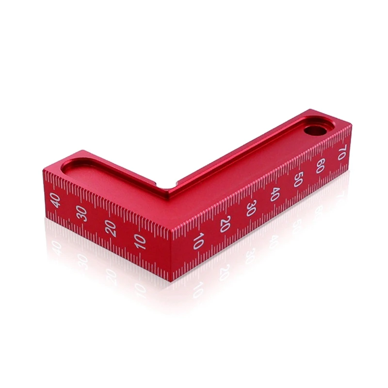 

L-Shaped Square Small Red Graduated Right-Angle Positioning Ruler Aluminum Alloy Woodworking Tool