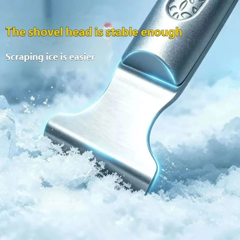 W3JE Freezer Defrosting Tool, Handheld Rustless Steel Ice Scrapers with Wide Gently Curved Head for Refrigerator Ice Removal and
