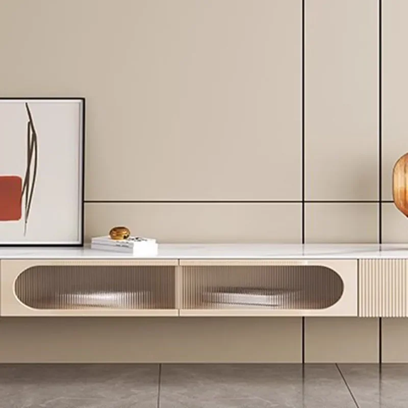 التلفزيون الأبيض حامل تلفاز غرفة المعيشة طاولات القهوة خزانة جانبية تلفزيون الدعامات الأساسية Lowboard Meuble Tv Suspendu Sofaset الأثاث