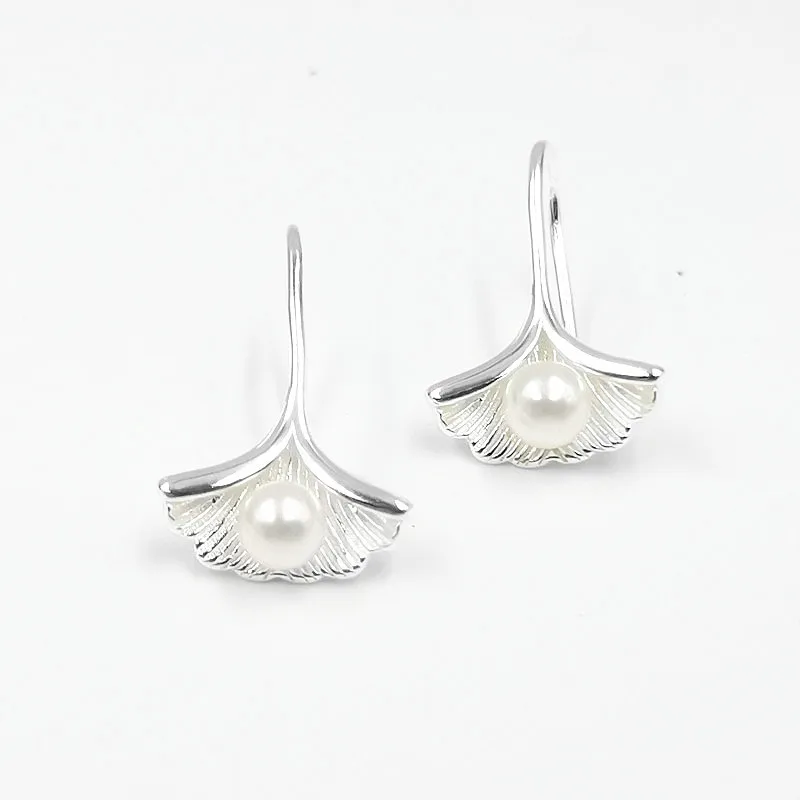 

New Sale Real 925 Sterling Silver Shell Pearl Drop Earrings Classic Elegant Charm Dangle Ear For Women Fine Jewelry Gift