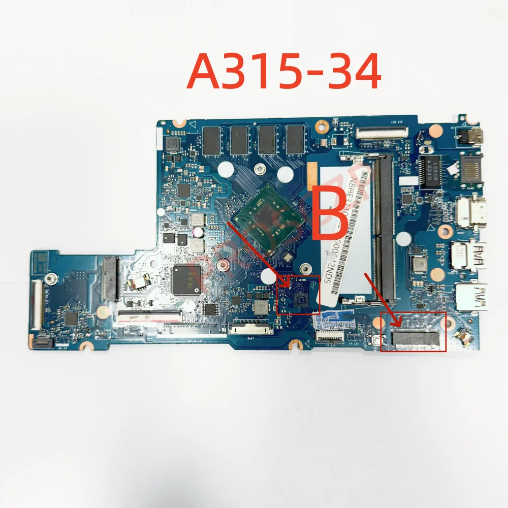 NB8609_PCB_MB_V4 Mainboard For ACER Aspire A315 A315-34 Laptop Motherboard With N4000 / N4100 / N412 N4000 CPU 100% Full Tested
