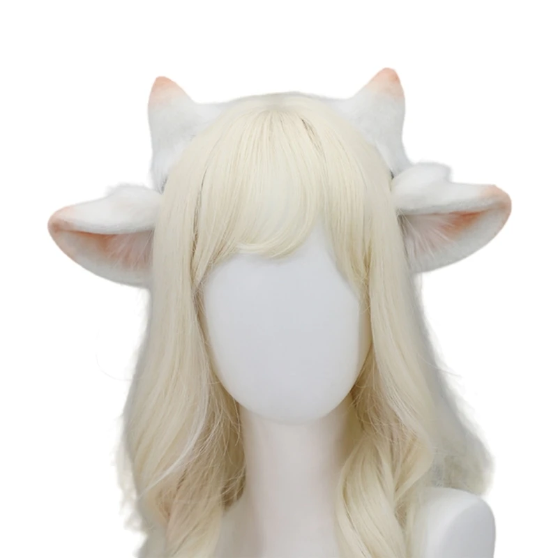 Maid Hairhoop Lamp Horn Hairband Bendable Sheep Ear Headband Costume Decors Girl Theme Party Subculture Headwear