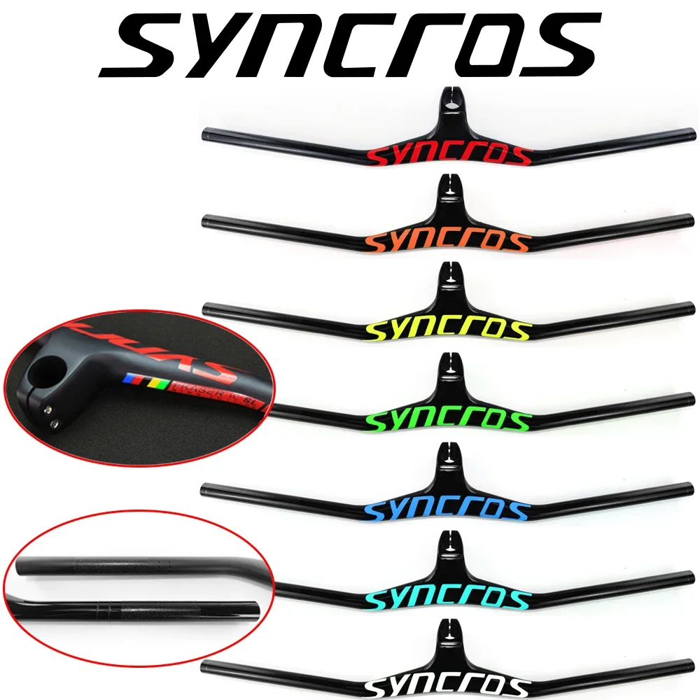 Syncros Full Carbon MTB Handlebar 28.6mm Bike Stem -17 Degree 70/80/90mm Integrated Cockpit Handlebar Black Matte Bicycle Parts