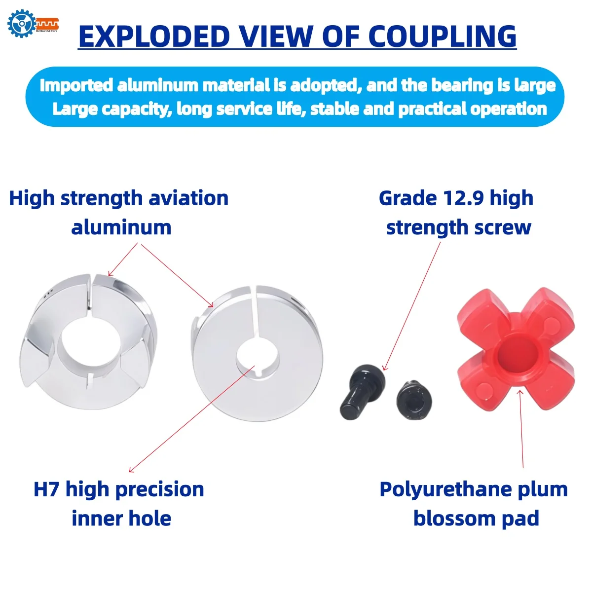 Plum Coupling D20L25 Flexible Plum Coupling For Stepper Motor Coupler Shaft Couplings CNC 3D Printer 4mm 5mm 6mm 8mm 10mmOD20