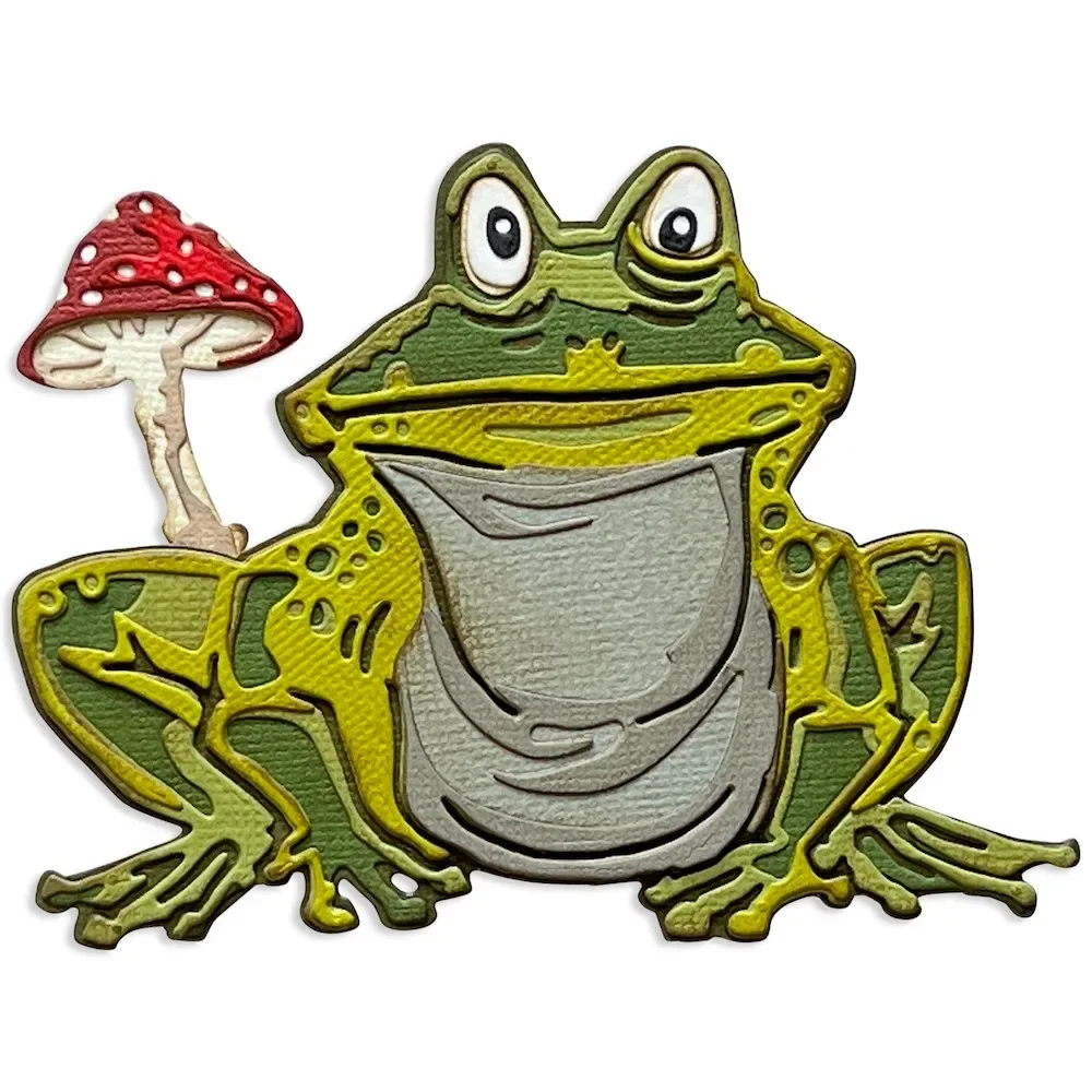 2023 July New Retro Halloween Toad Frog Pattern Metal Cutting Dies For Making Paper Greeting Card Scrapbooking No Clear Stamps