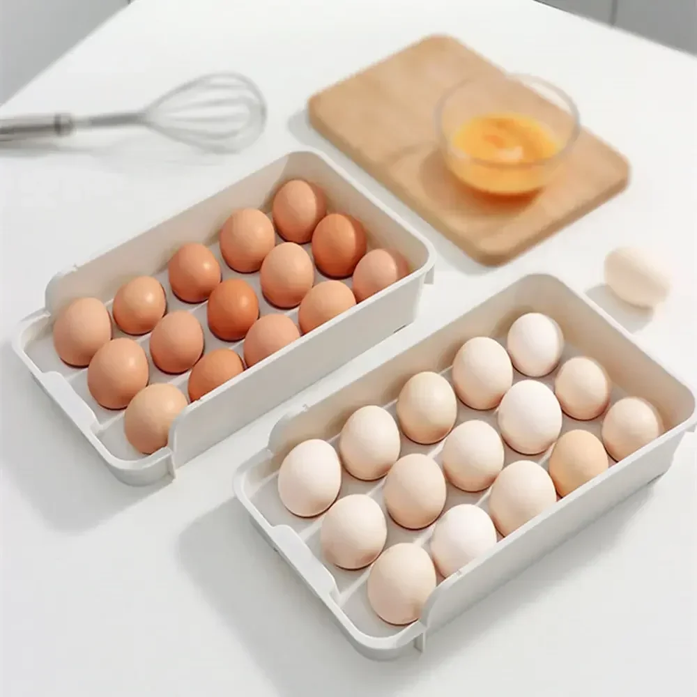 Refrigerator Egg Storage Box Egg Bracket Artifact Can Be Stacked Drawer Type Kitchen Egg Box  storage organizer containers