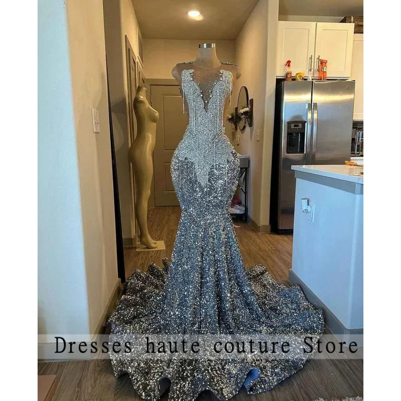 

Платья для выпускного вечера со стразами, роскошные черные девушки, расшитые бисером, блестящие блестки, африканские вечерние платья, вечерние платья на день рождения, выпускной по индивидуальному заказу